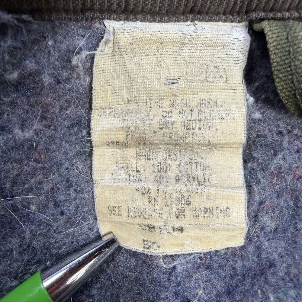 Vintage Carhartt CB104 Olive Green 50 USA 2X Work chore Jacket Blanket Lined Coa - Picture 3 of 16